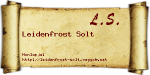 Leidenfrost Solt névjegykártya